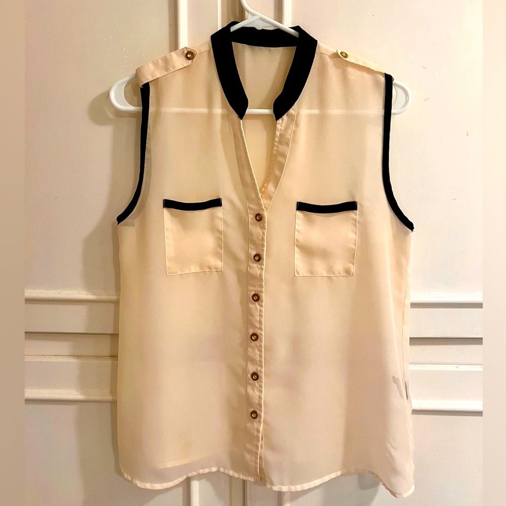Elegant sheer dress shirt made in Indonesia. Mine size medium.